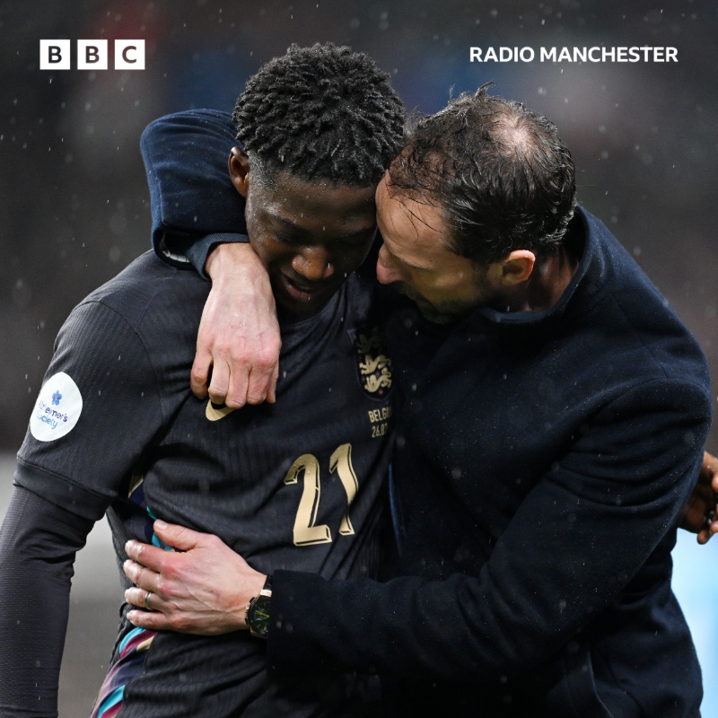 BBCRMsport's tweet photo. Kobbie Mainoo impressed again as England drew 2-2 with Belgium at Wembley.

But Manchester City defender John Stones limped off during the first half with a suspected abductor problem.

Report: https://t.co/plIwU0GPS8

#ENG #MUFC #bbcfootball