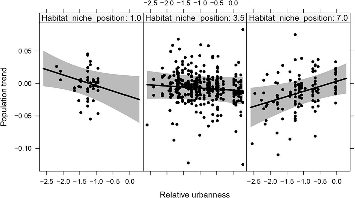 Grünwald et al. (2024) Ecological traits predict population trends of urban birds in Europe ➡️doi.org/10.1016/j.ecol… | @HonzaGreen @tchodk @JiguetF @KampJohannes @AlenaKlvanova @L_Kuczynski @AksuLehikoinen @VorisekP | #ornithology #urbanecology #urbanbirds