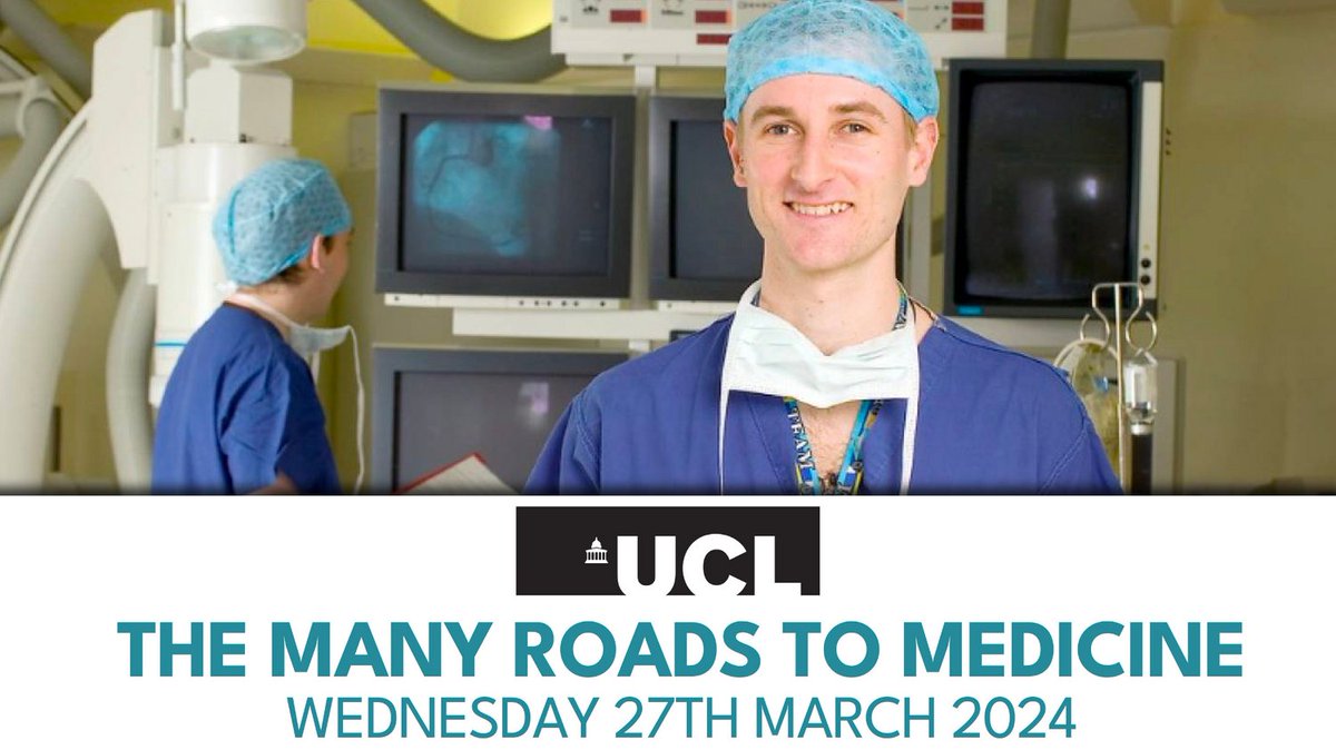 ONE WEEK REMINDER: #UCL The Many Roads to #Medicine - Wednesday 27th March 2024 Sign up here: docs.google.com/forms/d/e/1FAI… @ucl #globalbridge #educationuk #medicinestudent #medicinecareer #nationaldoctorsday #nationaldoctorsday2024 #doctorsday #doctorsday2024 #careersinmedicine