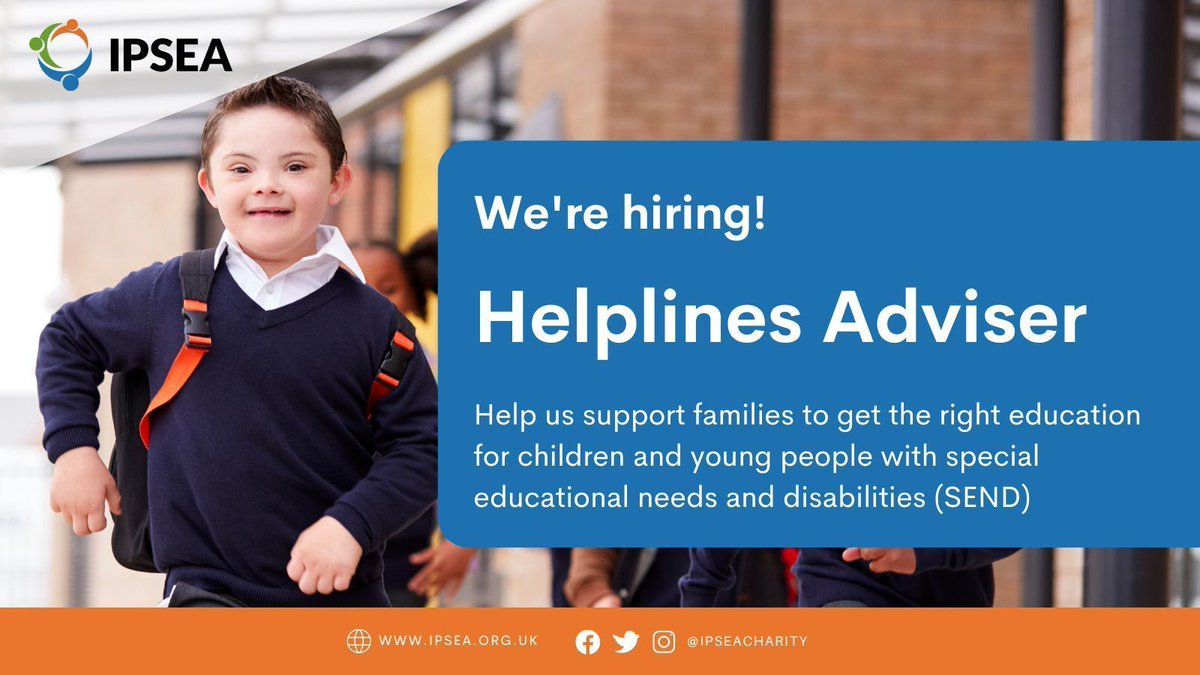 📢 Join our team!

We’re hiring a Helplines Adviser to provide legally-based information and next step advice via our telephone helplines. You’ll play a key role in supporting families of children and young people with SEND.

Download our recruitment pack: bit.ly/49b0CcQ
