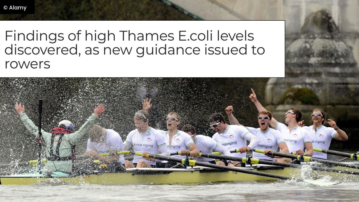 BREAKING NEWS‼️ @RiverActionUK has found alarmingly high levels of dangerous E.coli from #sewagepollution along the stretch of the Thames that will be used for this weekend's historic Oxford v Cambridge boat race🤯 Read more 👉bit.ly/DangerousEcoli… #TheBoatRace #sewagescandal