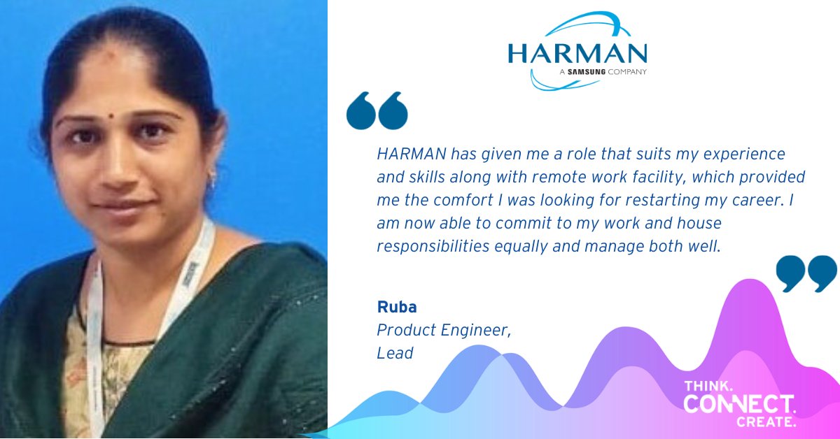 After a multi-year career break, Rubadevi Venkatachalam found a flexible environment and supportive community that values her journey as a working parent. Discover how HARMAN's #ReinventHers program is empowering women: Career Stories (harman.com) #HARMANConnectsMe