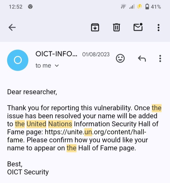 0x0mehedi's tweet image. Acknowledged by United Nations for reporting an Information Disclosure Vulnerability.
#BugBounty #bugbountytips #bugbountywriteup #UN