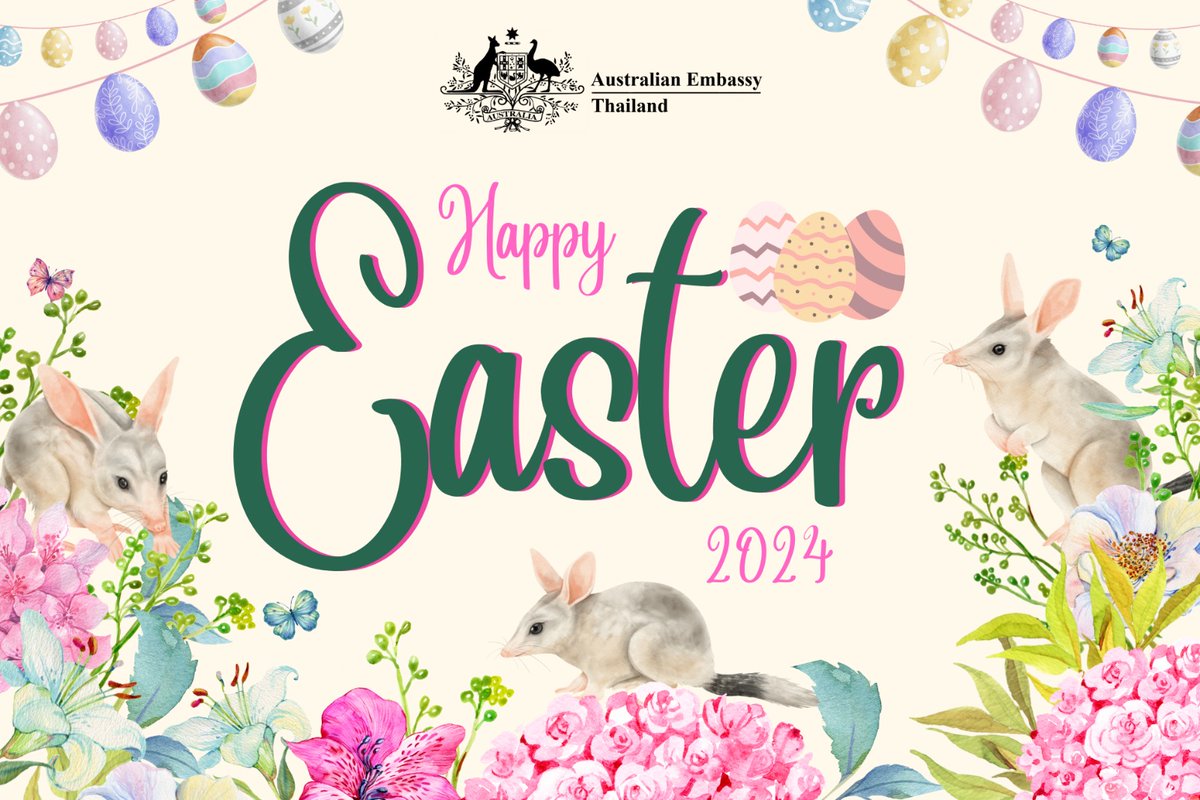 #HappyEaster! Best wishes to everyone gathering for #Easter for a happy and peaceful celebration.🪺🍬 In 🇦🇺, #Bilby is a symbol of native fauna and flora conservation and is often associated with Easter.