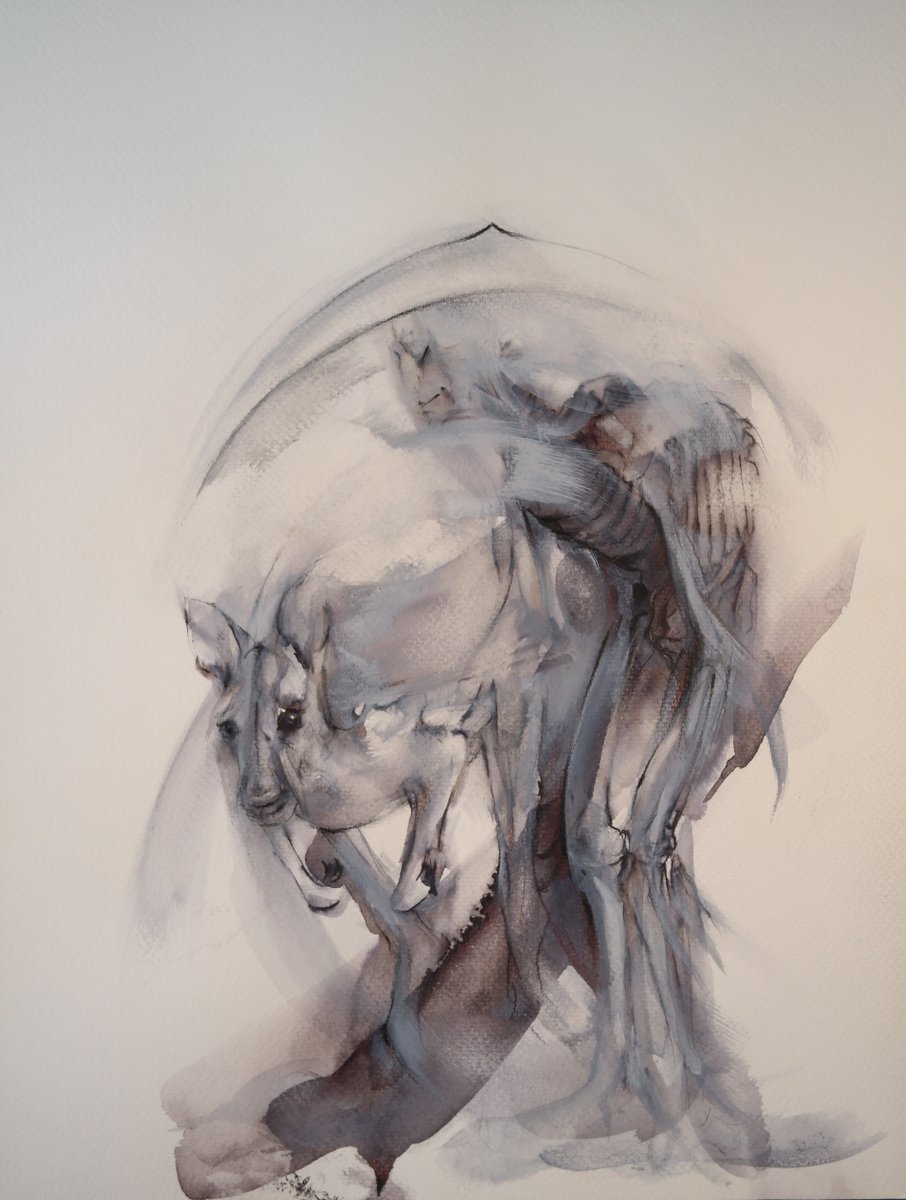 Neda Howaizi. Oxygen in the underground - dessin, encre, aquarelle, 2020 nedahowaizi.com/2024/03/oxygen…
