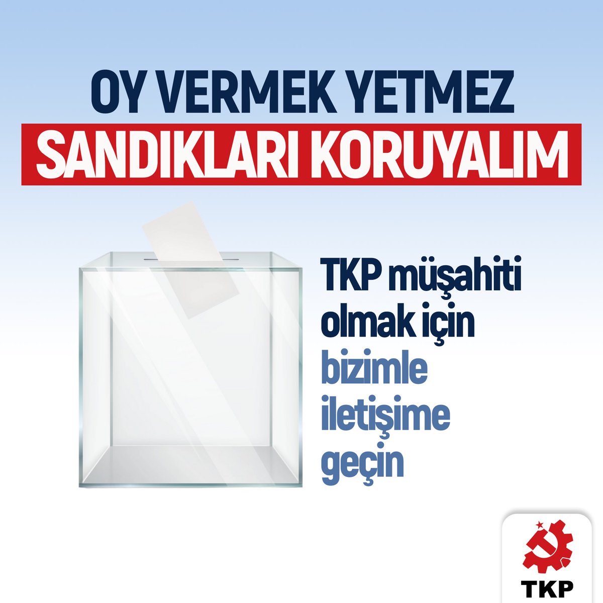 🗳️Oy vermek yetmez, gelin birlikte sandıkları koruyalım. Hırsızlığa geçit vermemeye önce sandıklardan sonra belediyelerden başlayalım. TKP müşahiti olmak için: tkp.org.tr/aciklamalar/mu…