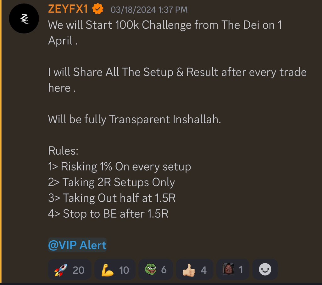 ZEYFX43's tweet image. #100kChallenge 

Will Be back on 1 April.
Get Ready ✅

All Trades will be shared in @AREA247_