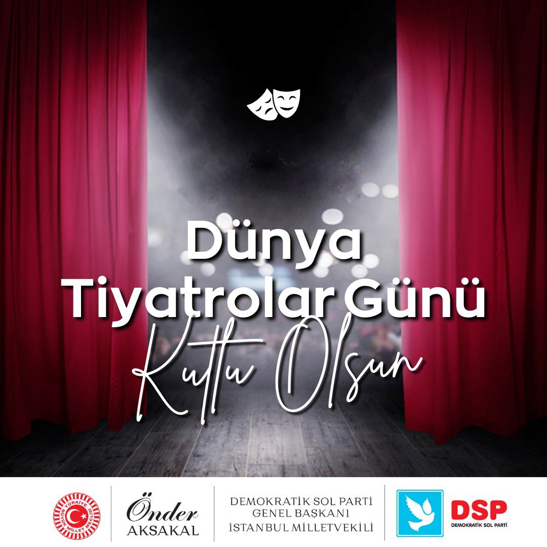 OnderAksakal's tweet photo. Tiyatro, duyguları derinleştiren, düşünceleri şekillendiren ve insanları bir araya getiren sanat formudur. Bu vesileyle tüm sanatçılarımızın Dünya Tiyatrolar Günü'nü kutluyorum. https://t.co/N5im56LGGw