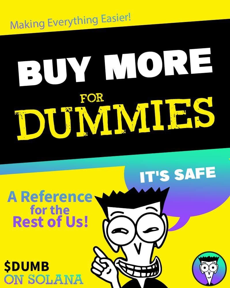 memesdummies's tweet photo. @Yourpop8 $DUMB for sure 🙌🚀

#SOL #solana #memesfordummies https://t.co/q3LjRfdfEU
