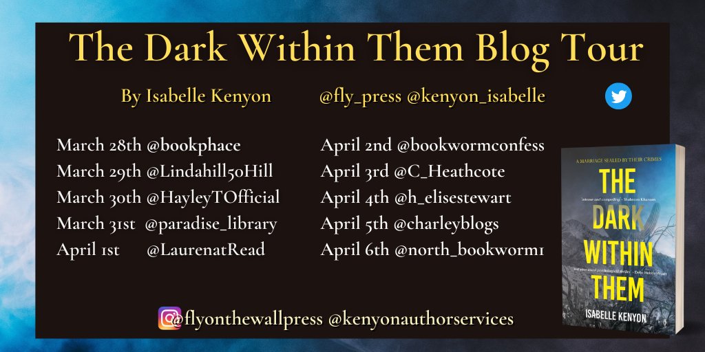 On the official launch day of this Thursday, psychological thriller 'The Dark Within Them' by @kenyon_isabelle will be going on a #blogtour! The gorgeous bloggers below will be reviewing - let's see if Amber wins hearts or repulses haha... flyonthewallpress.co.uk/product-page/t…