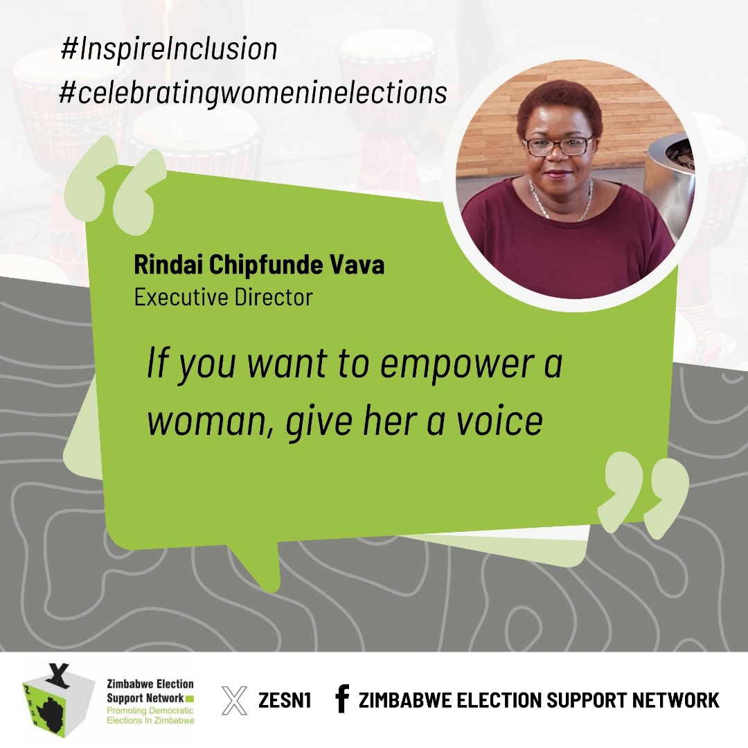 #WomenInElections @monitorszim @MAZ_Zim @WiPSUZim @WalpeAcademy @ZimWomenLawyers @wlsazim @DeafZimTrust @deafwomenzim @WCOZIMBABWE @womensvoicezw @wildtrustzim @byopra @weleadteam @femprist @unwomenzw @YetTrust @ZLHRLawyers @YoungWomenInst @GMCZimbabwe @zccinzim @EFZZIMBABWE