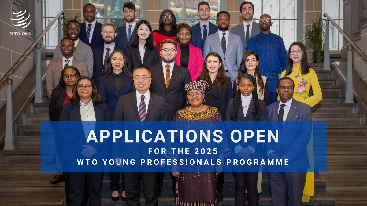 📣 Only a week left to apply for the 2025 WTO Young Professionals Programme. Don't miss out on the opportunity to broaden your knowledge on multilateral diplomacy & int'l trade! Apply here by 2 April: bit.ly/3T8roMR More about the programme: bit.ly/3uRkjbD