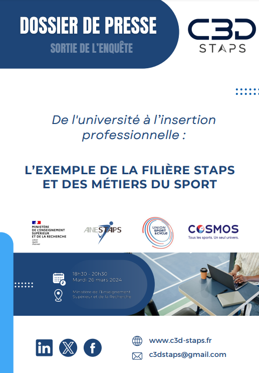 ▬▬▬ Trop souvent absente [ pour d'obscures raisons  🙄 ] des réflexions du Ministère des Sports sur l'emploi sportif, la Filière #STAPS est pourtant la Championne de France de la professionnalisation des 18-25 ans dans l'écosystème du sport tricolore 

◙ La <a href="/C3dStaps/">C3D STAPS</a> présidé