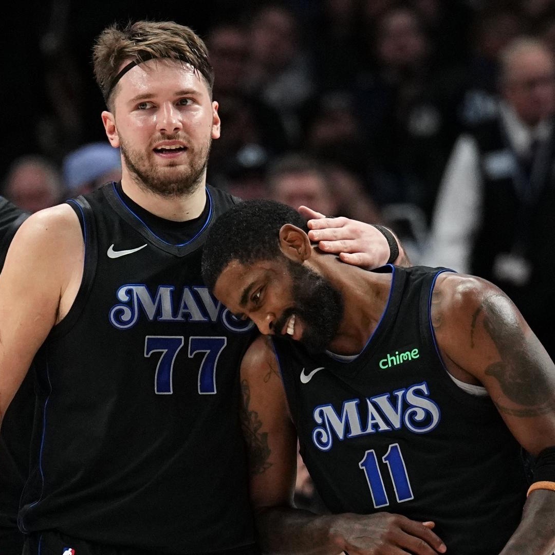LegionHoops's tweet photo. Luka Doncic on Kyrie Irving:

“He’s the Batman, I’m the Robin.”

(via @NBAonTNT) https://t.co/wPC3RvIwGh