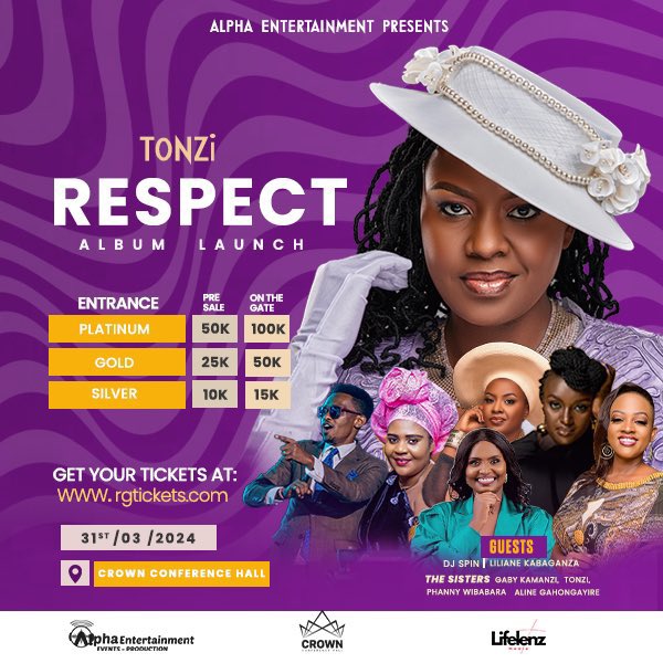 🚨4 DAYS REMAIN to the TONZI RESPECT's highly anticipated album launch, at Crown Conference Hall. Grab your tickets now at rgtickets.com! 🎤🎶