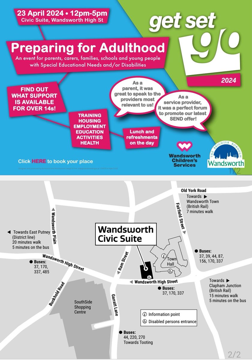 A2ndvoice (@a2ndvoice) on Twitter photo Join us at the Get Set Go
Tues 23 April 12 - 5pm
<a href="/wandbc/">Wandsworth Council</a> Civic Suite, SW18
Preparing for Adulthood, an event for parents, carers, families, schools and young people with #SEND.
Find out what support is available for over 14s. With over 30 stallholders
<a href="/WAdvisoryAutism/">Wandsworth Autism Advisory Service</a> #Autism Join us at the Get Set Go
Tues 23 April 12 - 5pm
<a href="/wandbc/">Wandsworth Council</a> Civic Suite, SW18
Preparing for Adulthood, an event for parents, carers, families, schools and young people with #SEND.
Find out what support is available for over 14s. With over 30 stallholders
<a href="/WAdvisoryAutism/">Wandsworth Autism Advisory Service</a> #Autism