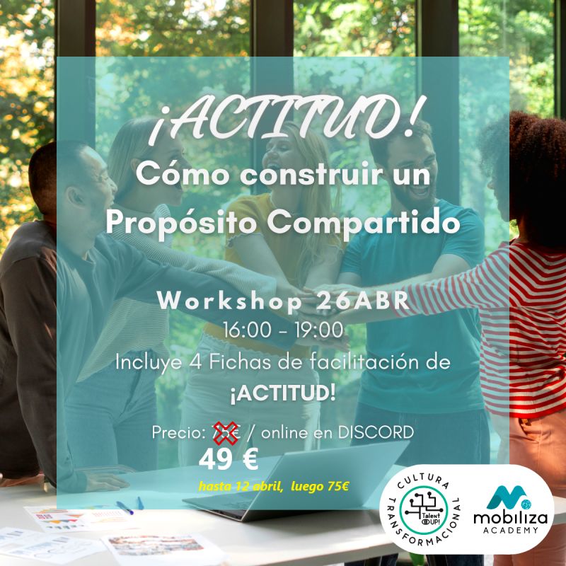 🎯 Líderes Transformacionales: Impacto a través del Propósito Compartido  ¡Este taller para ti! 
➡️ mobilizaacademy.com/cursos/metodol…… 
🔥 Formación online, tres facilitadores, El curso incluye la facilitación y el material de las dinámicas.
<a href="/TalenTeamUp/">TalentUp!</a> <a href="/MobilizaAcademy/">MobilizaAcademy</a>