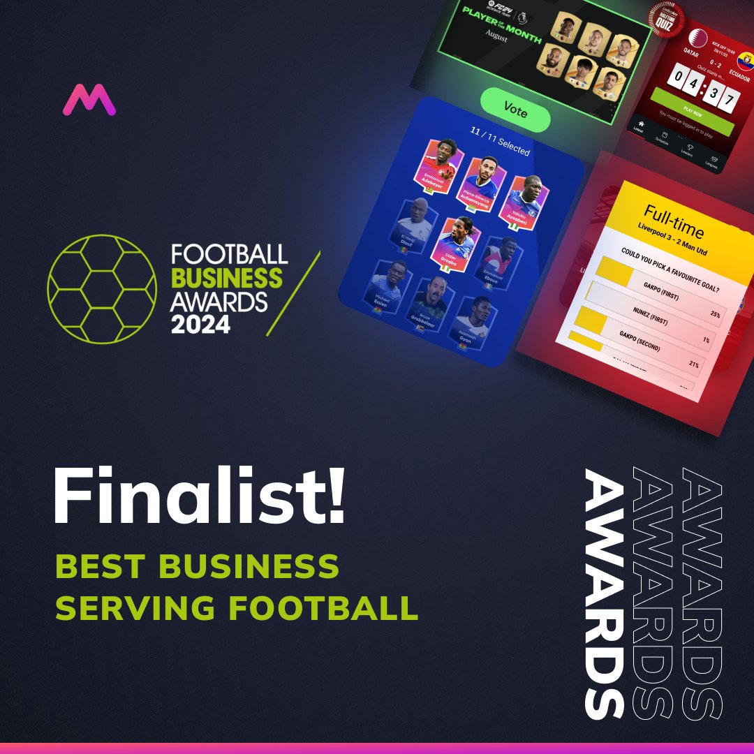🎉 We’re thrilled to have been named as a Finalist in this year’s Football Business Awards, in the category: Best Business Serving Football. To find out more about our solutions for sports, take a look at our website: hubs.ly/Q02qHXSC0 #FanEngagement #Awards