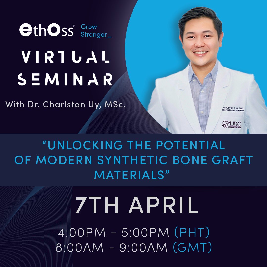 Learn about the characteristics, applications, and benefits of these materials compared to traditional options.

Register now - hubs.la/Q02qMSRc0

#IDEM #dentalwebinar #dentalbonegraft #ethossbonegraft #dentalimplants #dentalimplantology
