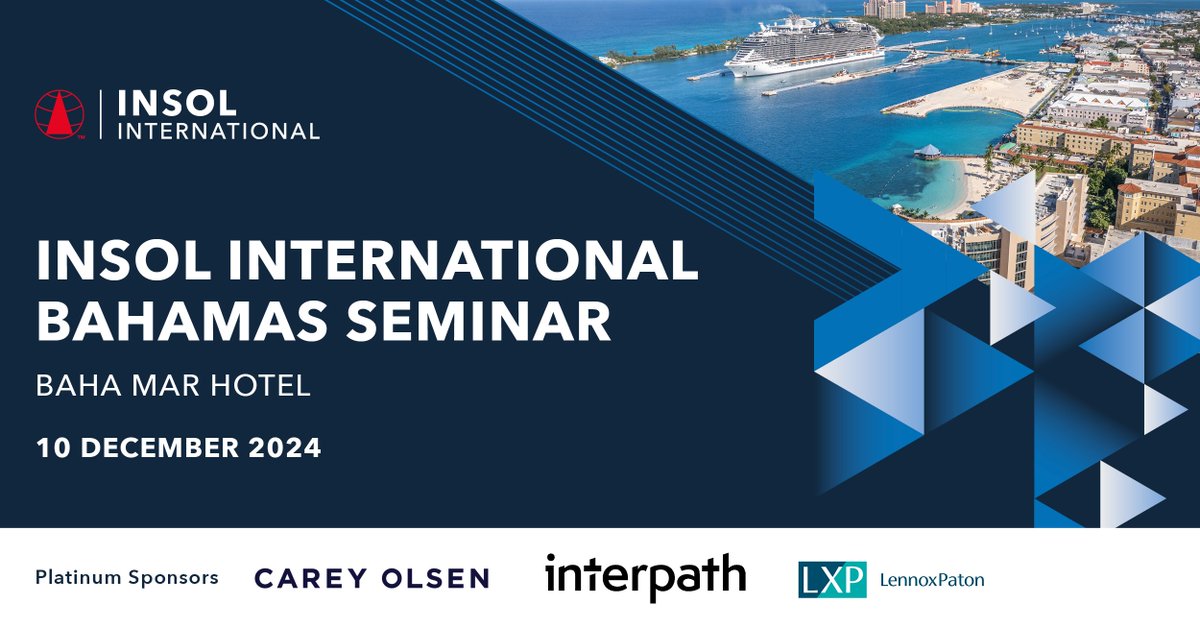 Please mark your calendars for the upcoming INSOL International Bahamas Seminar, on Tuesday 10 December 2024, at the Baha Mar Hotel. Opportunities for sponsorship are available! For further details, please reach out to vanessa.evans@insol.org #Insolvency #Restructuring