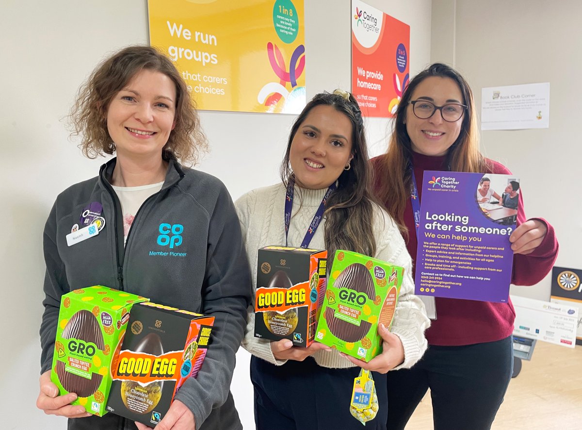 Thank you to the @coopuk for donating Easter eggs to young carers. With the support of local businesses and organisations, we can continue to help young carers get a break, make friends and enjoy special treats like this. #EasterEggs #CoopUK #Donations