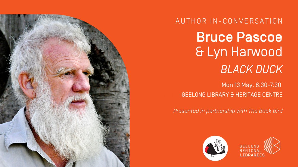 Exciting author event alert! Bruce Pascoe & Lyn Harwood are set to appear in conversation with Joel Carnegie at Geelong Library & Heritage Centre in May. 🎟️Book your tickets now: ow.ly/tsl350R2SUY $20 OR $10 for library members.