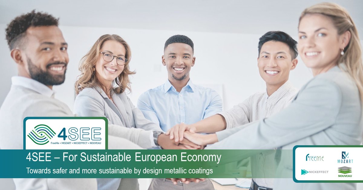 🌟⚙️Proud of 4SEE Cluster! @FreeMeProjectEU + @MOZARTEUProject, @nickeffect_eu, #NOUVEAU revolutionizing #MetallicCoatings for a sustainable European economy.🚀 🔗Dive into our projects ➡️ freeme-project.eu/cluster-activi… #HorizonEurope #ClusterActivities #Innovation #Collaboration