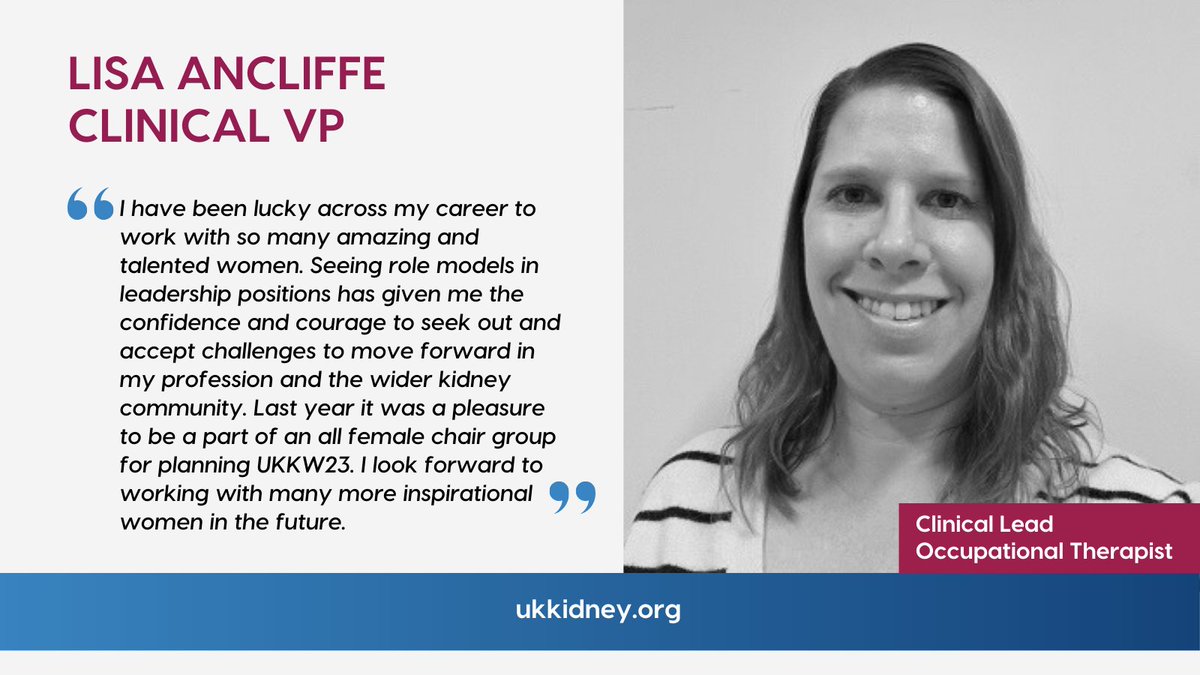 Continuing our celebration of Women’s History Month by honouring some of the remarkable #womeninnephrology shaping our organisation. 🙌 Meet @lisa_ancliffe not only our latest UKKA Clinical VP but also a driving force behind UK Kidney Week as Co-Chair of the Programme Committee.