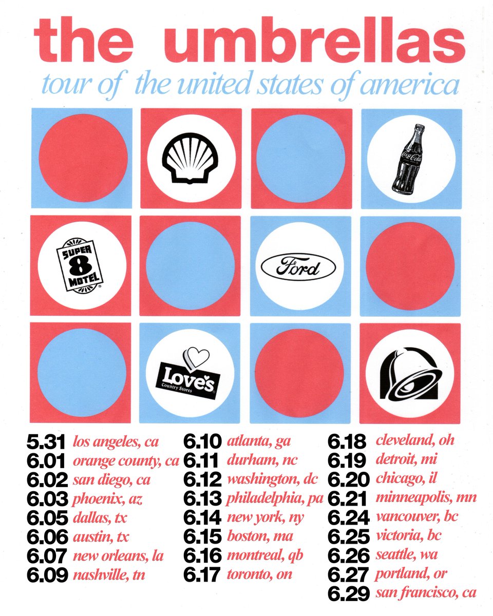 🇺🇸Excited to announce our first headline US tour! 🍔🥤We will be playing with some excellent bands, eating at some glorious pit stops, sleeping in some pristine motel 6s, and looking forward to seeing your shining all-American faces. Tickets on sale now: bandsintown.com/a/139750-the-u…