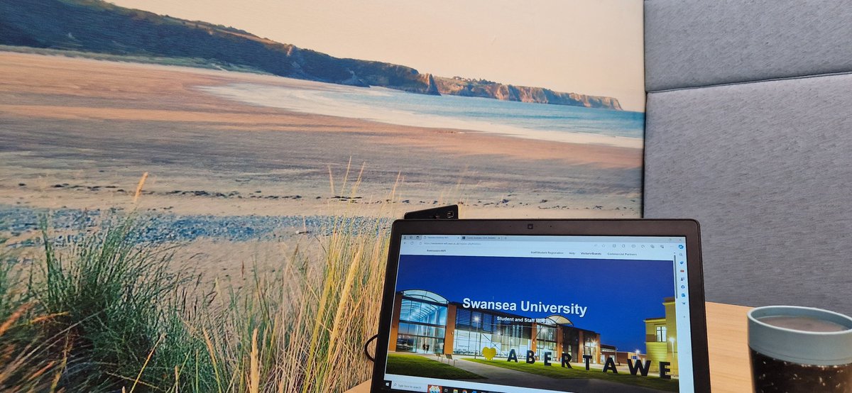 Kids in holiday camps no work until 2 so in the library for some study time. It's almost like being on Oxwich beach.... #swanseauni #lovegower #MScPublicHealthandHealthPromotion