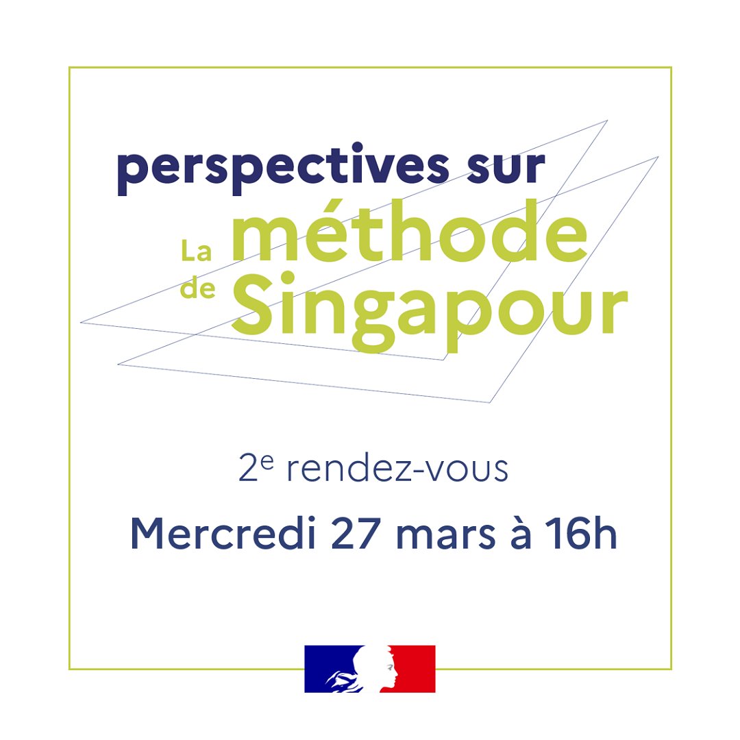 📢 Ne manquez pas la diffusion du 2e épisode de votre série Perspectives sur la méthode de Singapour ! 🕓 Rendez-vous à 16h00 pour découvrir des reportages de terrain commentés par des experts pour mieux appréhender cette démarche au collège. ▶ eduscol.education.fr/3975/rendez-vo…