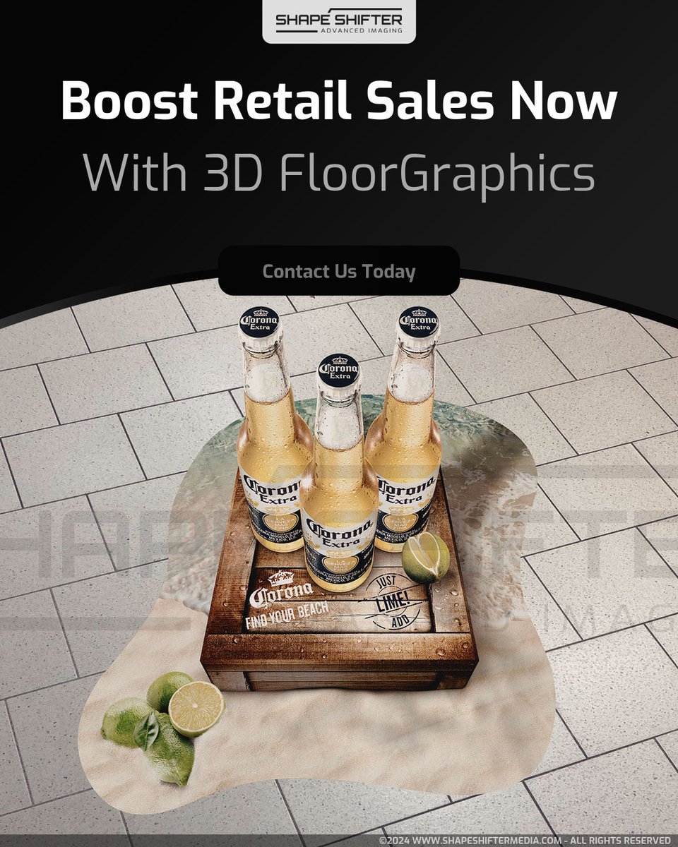 shapeshiftergfx's tweet image. Boost Retail Sales Now With 3D FloorGraphics Contact Us Today ssm.li #floordecals #floorinspiration #customfloorgraphics #retailactivation #promotionalcampaign #pointofsale #retailtraining #flooradvertisement #instoreevents #floorpromotion #instorebranding