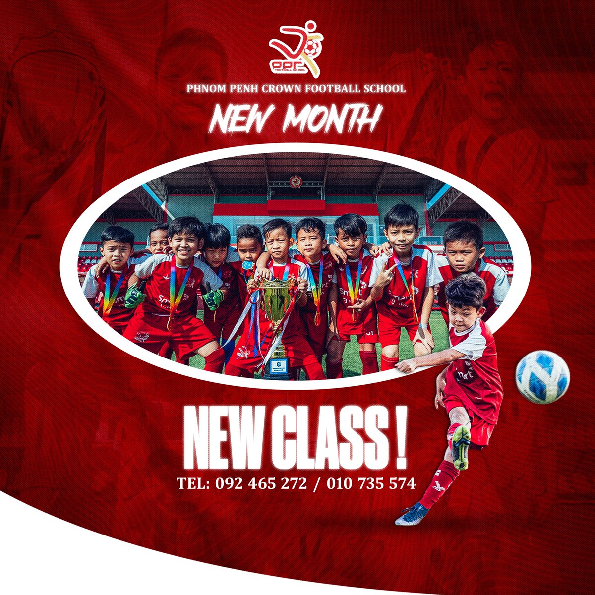 Phnom Penh Crown Football School ‼️
Register now ✍
Tel: 092 465 272 / 010 735 574