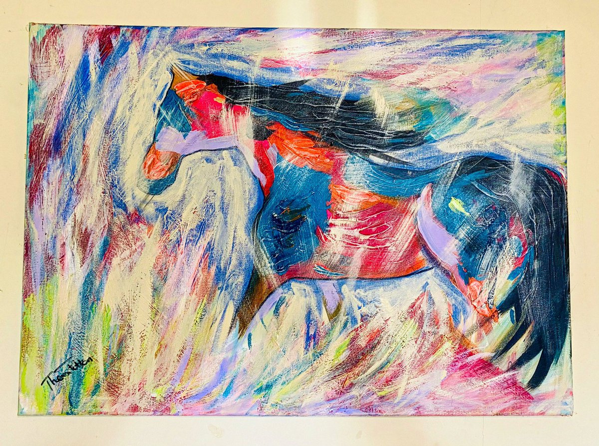 Prairie Horse.    Acrylic On Canvas. #ArtistOnX #abstractart #contemporaryart #horsepainting