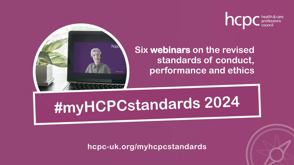 They're here! 🎉 🌟🌟 Our all-new #myHCPCstandards webinars for #HCPCregistered professionals are now live. They cover key topics in the revised HCPC standards and social media guidance coming into effect this September. Sign up: hcpc-uk.org/myhcpcstandards