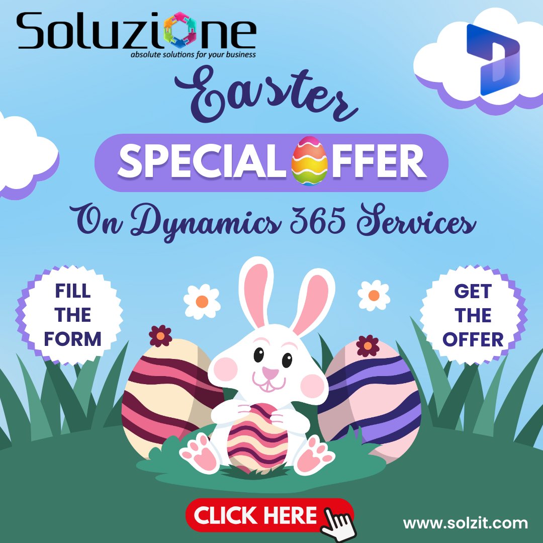 Fill out the form to grab this amazing offer: analytics-eu.clickdimensions.com/cn/aalxl/Easte…

Get ready to supercharge your business with our Easter special offer on Dynamics 365 Services! 

Don't miss out! 

#easteroffer #eastercoming #dynamics365 #amazingoffers #businesssolutions #efficiency