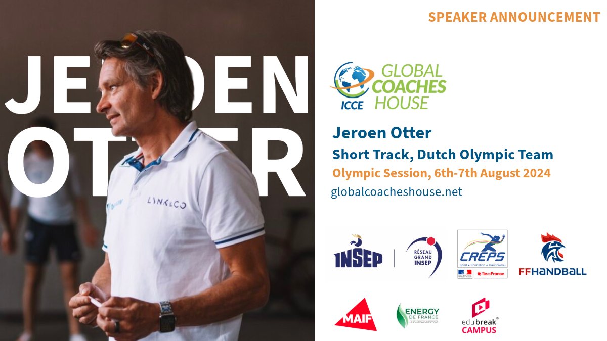 During the last 12 years, Jeroen Otter guided Team Netherlands to numerous European, World and Olympic titles. Join us at the ICCE Global Coaches House in Paris to hear about his experiences with the Dutch Olympic Team: globalcoacheshouse.net