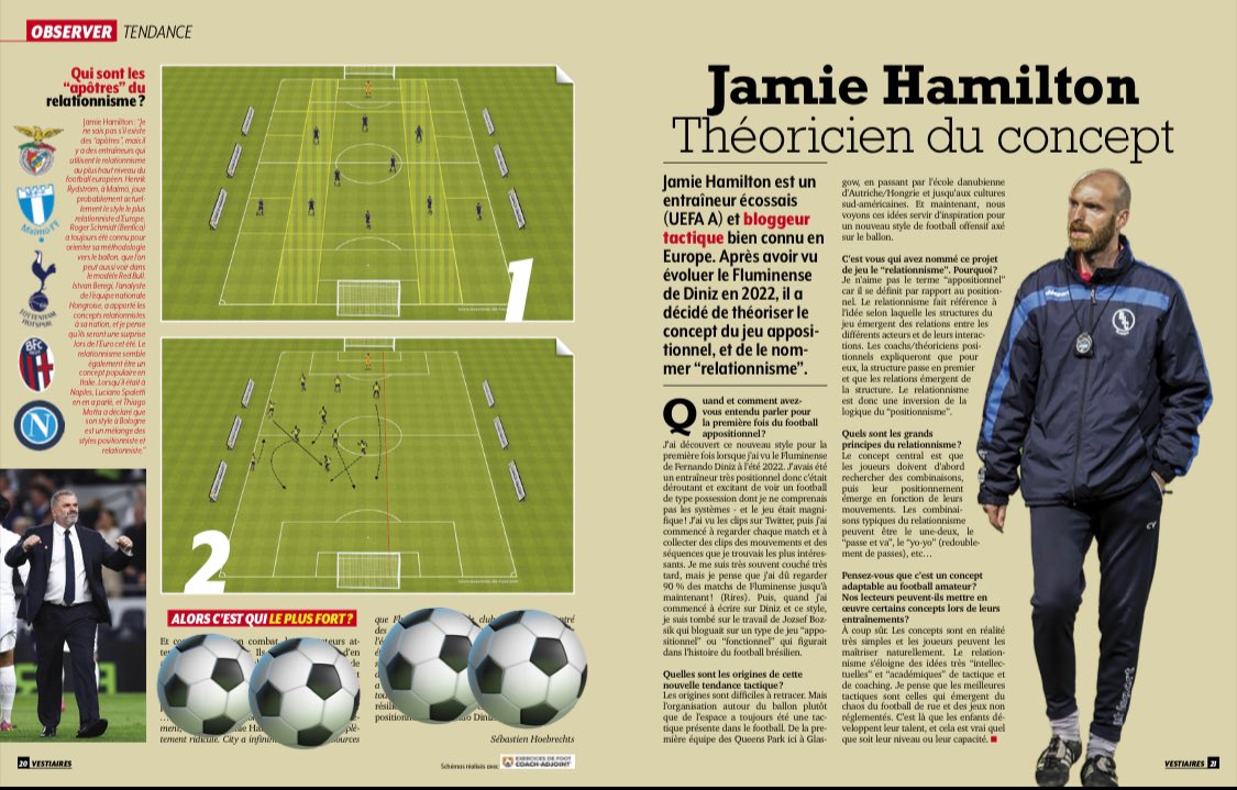 Coach Seb ⚽️ (@shoebrechts) on Twitter photo ⚽️🇧🇷 #Football
🧐 Qu’est-ce que le jeu « Apositionnel », aussi nommé « Relationnisme » ?
❓Est-ce vraiment l’opposé du Jeu de Position ?
👉 Je vous donne la réponse avec <a href="/stirling_j/">Jamie Hamilton</a> dans le dernier numéro @VestiairesMag 😊 ⚽️🇧🇷 #Football
🧐 Qu’est-ce que le jeu « Apositionnel », aussi nommé « Relationnisme » ?
❓Est-ce vraiment l’opposé du Jeu de Position ?
👉 Je vous donne la réponse avec <a href="/stirling_j/">Jamie Hamilton</a> dans le dernier numéro @VestiairesMag 😊