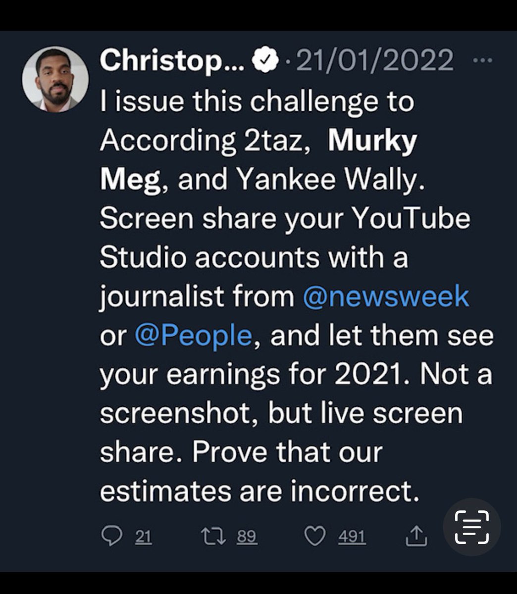 Throwback to when Christopher Bouzy demanded Taz, Wally and myself show him our YT earnings because his report wildly overestimated them Context: he did this in the middle of the night UK time and only gave 30 -60 minutes before calls us liars because none of us would either bow…