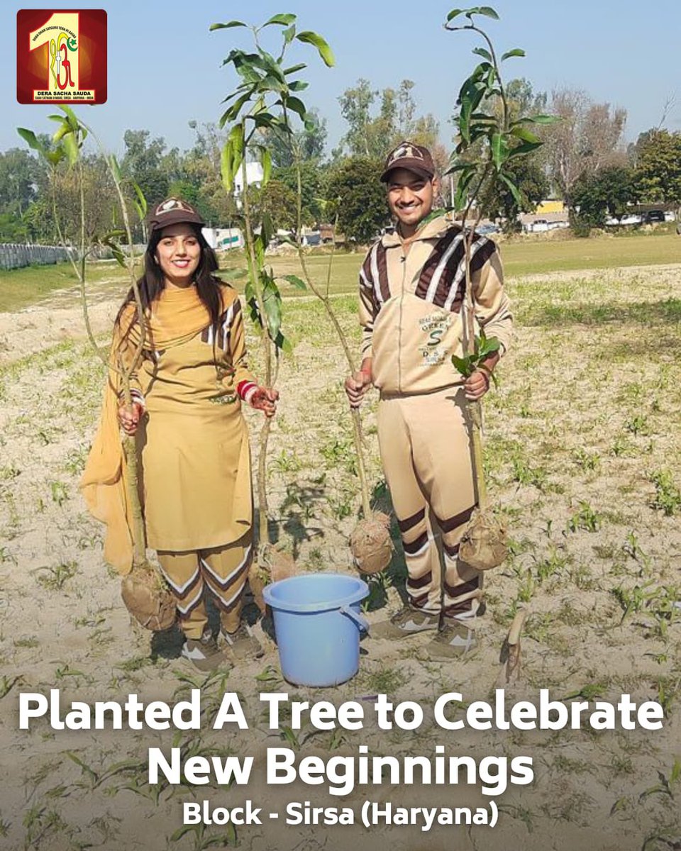 A beautiful day of celebration and commitment to our🌳planet! A Dera Sacha Sauda volunteer couple began their married life with a meaningful gesture of tree plantation, symbolizing growth and unity. In the spirit of giving, a devotee also marked their birthday by planting trees,…