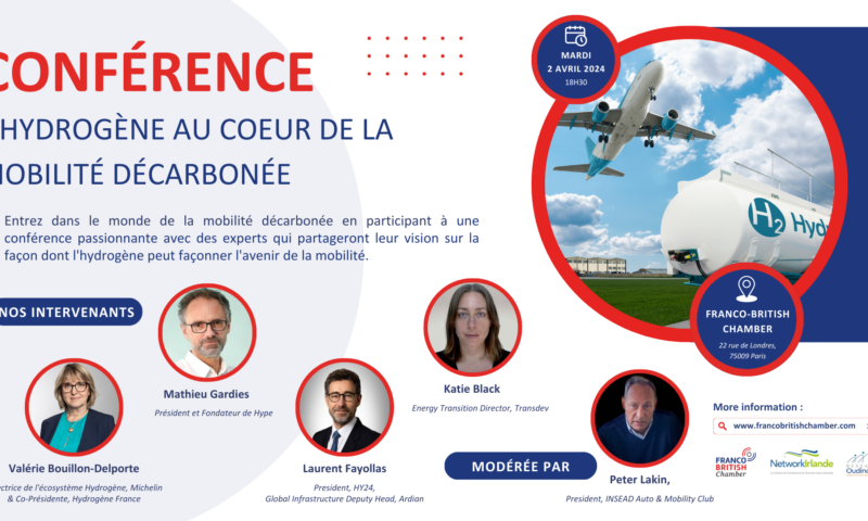 La Franco-British Chamber a le plaisir de vous inviter à une conférence unique dédiée à l'hydrogène au coeur de la mobilité décarbonnée. Mardi 2 avril 2024 - 18h30 Franco-British Chamber - 22 rue de Londres 75009 Paris Inscrivez vous ici : …tishchamberofcommerce.createsend1.com/t/d-e-eglya-l-…