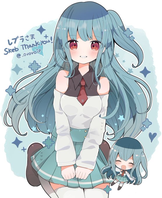「blue hair one side up」 illustration images(Latest)｜4pages