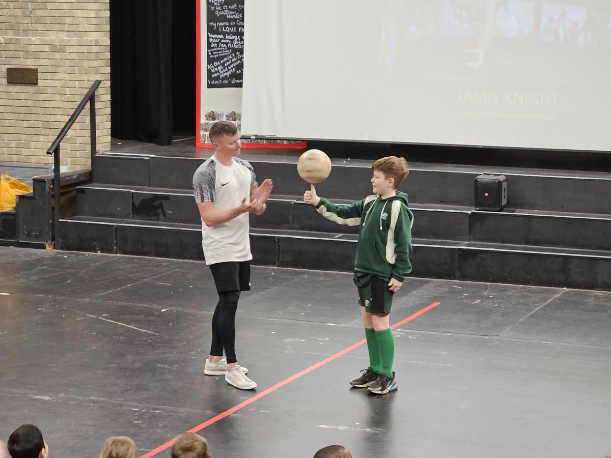 Friday at Polam was simply incredible! We welcomed professional freestyle footballer Jamie Knight into school for a freestyle football day. He delivered a mind-blowing assembly to all of our students from reception up to year 10, with the students left in awe of his skills.
