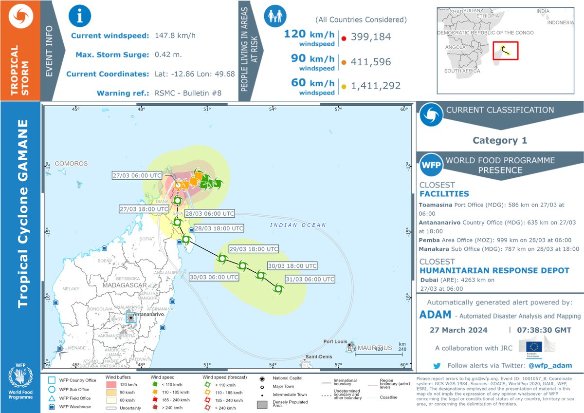 Tropical Cyclone GAMANE-24. Warning n.8 - Population Estim.: bit.ly/3VFSyhb