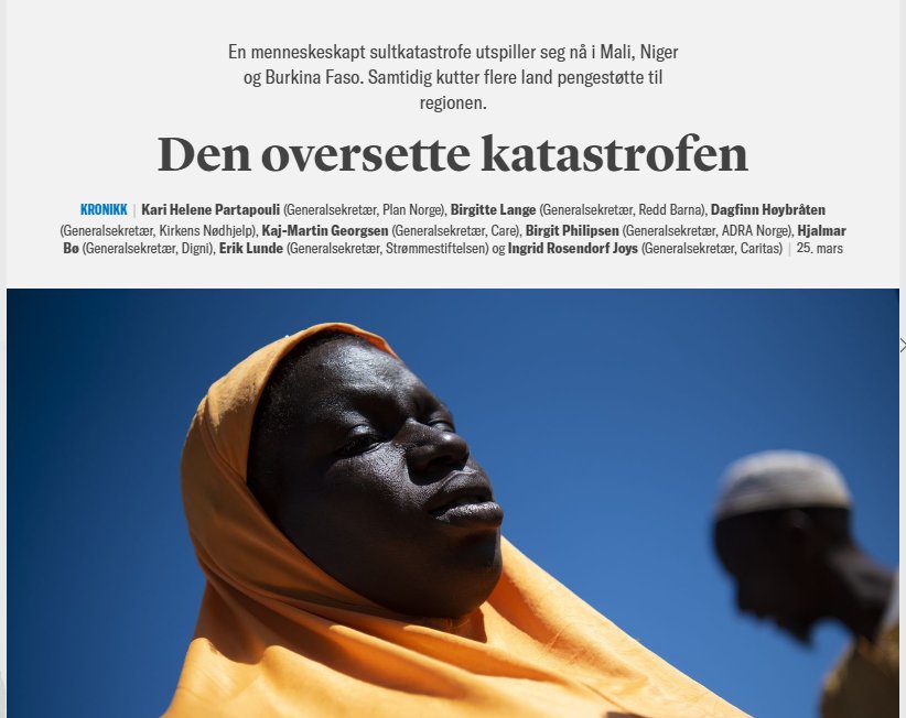 En menneskeskapt sultkatastrofe utspiller seg nå i #Mali , #Niger og #BurkinaFaso. Samtidig kutter flere land pengestøtten til regionen, skriver @BirgitteLange @parta @Hoybraten @kmgeorgsen @adranorway @Digni_org @eriklun @IngridJoys i @Klassekampen 👇 klassekampen.no/utgave/2024-03…