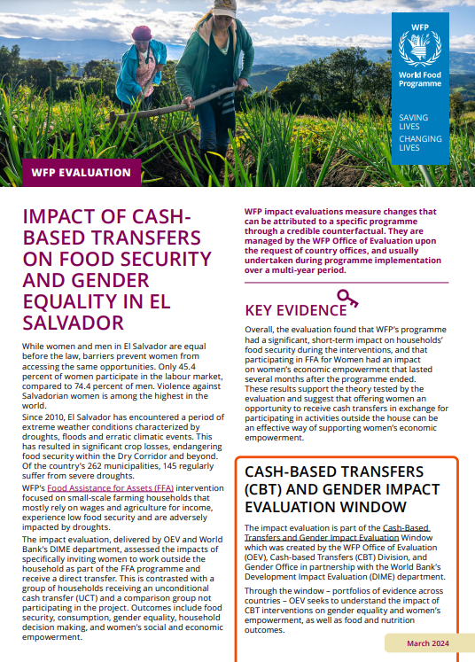 🇸🇻 In El Salvador, only 45.4% of women participate in the labour market, compared to 74.4% of men 👭 What happens when women are encouraged to work outside the home and get 💵? ➡️ @WFP asked, using a randomized evaluation and share our findings here: bit.ly/3TvZJG0