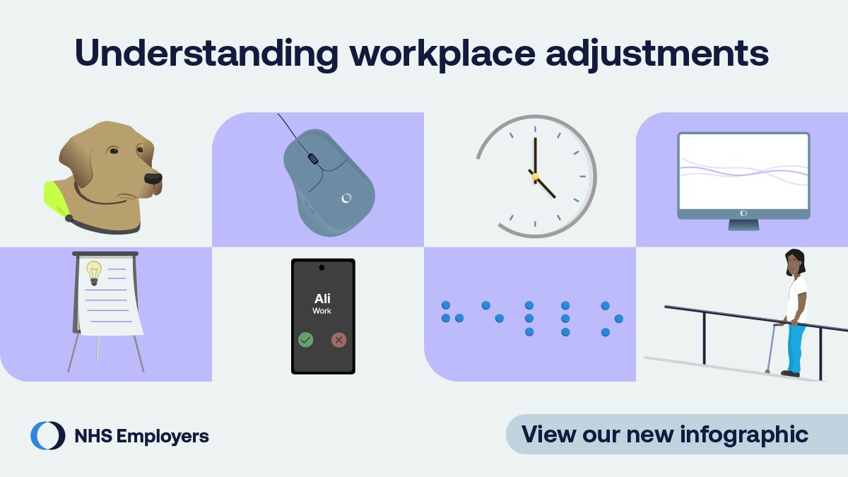 📢 You can now download and print our understanding workplace adjustments infographic! Our infographic highlights different types of workplace adjustments that can help support #NHS disabled staff in their roles. Download it here 👉 bit.ly/3PAJ5DT