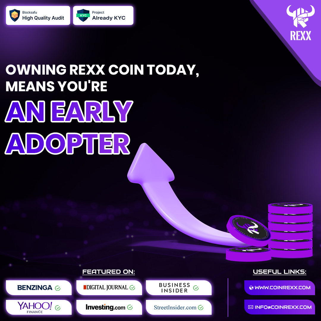 RexxCoin's tweet photo. OWNING #REXX #COIN TODAY,
MEANS YOU'RE AN EARLY ADOPTER ๐น๐ฒ
๐ฐ Buy Now: https://t.co/g17lxTkHV4
#crypto #XT #XTexchange #cryptocurrency #exchange #cryptotrading #rexxcoin #CryptoCommunity #blockchain #CryptoInvesting #CryptoNews #trading #XTtrading #Binance