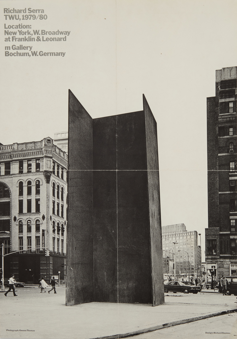 In the late-1970s I lived around the corner (on N. Moore Street) from this massive Richard Serra sculpture & I would pass it every late-night coming home from the Mudd Club. I really enjoyed it ~ particularly in the quiet darkness of the middle of the night. R.I.P #RichardSerra