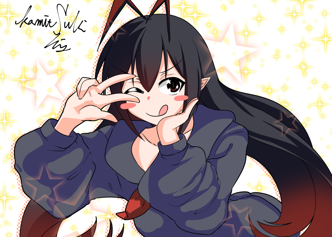 リハビリにあざと可愛いかみつきしおんちゃん描いた 